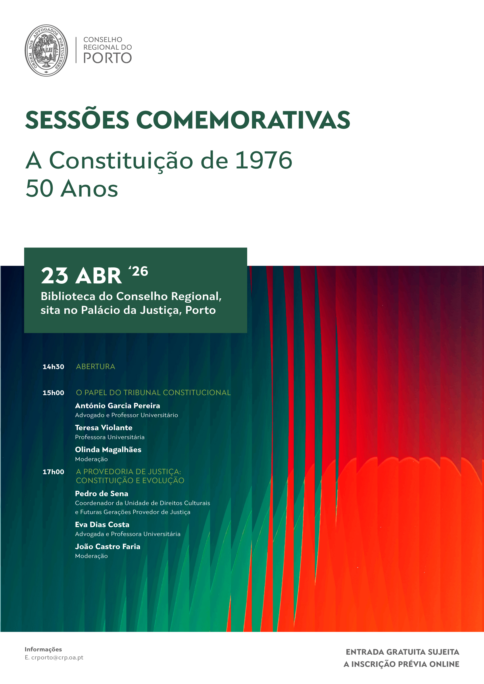 Sessões Comemorativas -  A Constituição de 1976 I 50 Anos